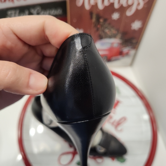 🖤 Vintage 80's Bally Switzerland Lamb Leather Kitten Heel Pumps, Black, 7N - Picture 13 of 16